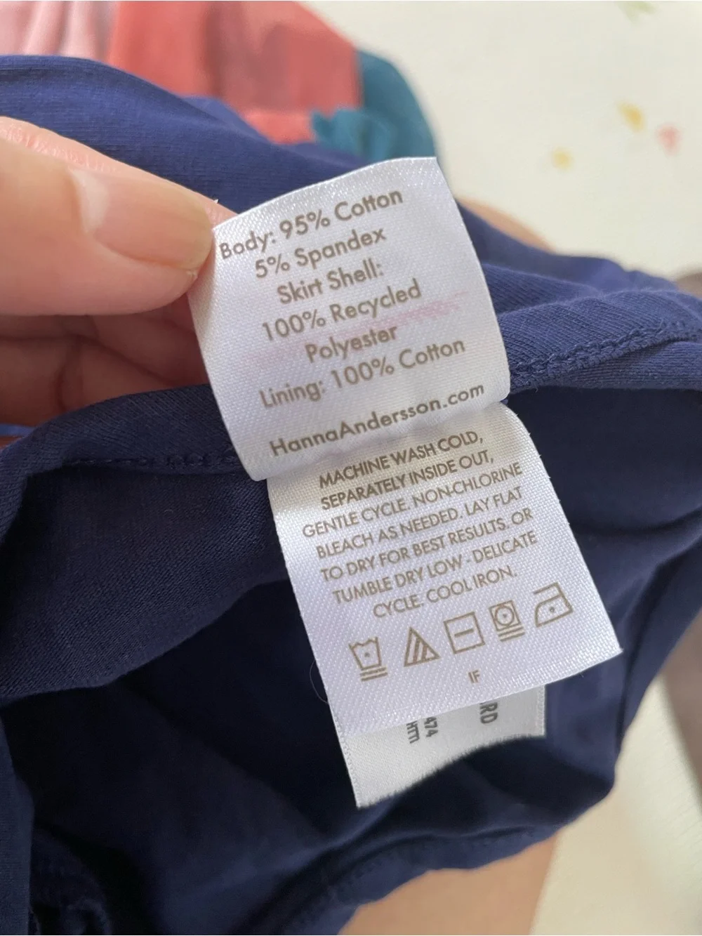 Hannah Andersson Rainbow Tulle Dress Navy Multi size 6/7